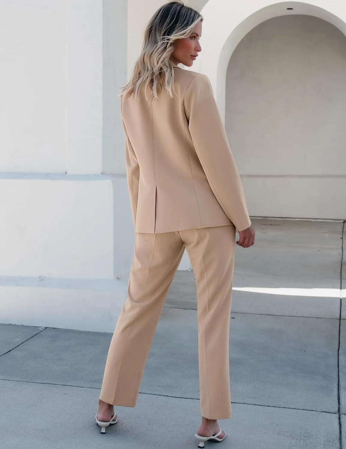 luvamia Women's Two Piece Sets Pants Suits Dressy Business Casual Outfits Professional Blazer Pantsuits Set Work Office