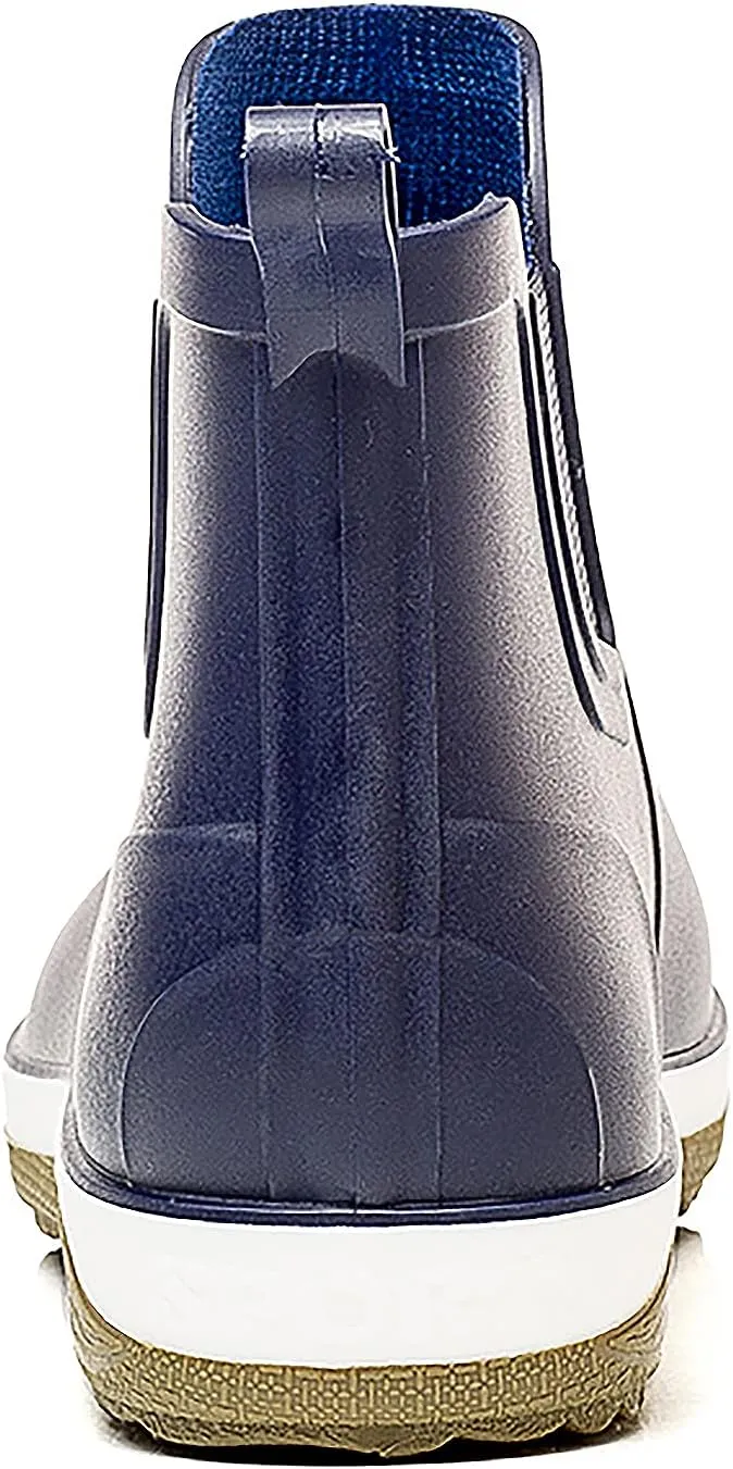 Mens Ankle Rain Boots Waterproof Chelsea Boots Slip-On Garden Work Shoes Rain Footwear