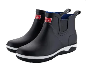Mens Ankle Rain Boots Waterproof Chelsea Boots Slip-On Garden Work Shoes Rain Footwear