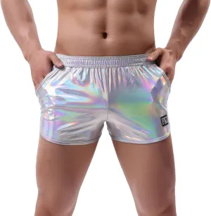 Mens Boxer Briefs Fun Faux Leather Lingerie Casual Fashion Underwear Boxers Loose Breathable Boxer Trunks