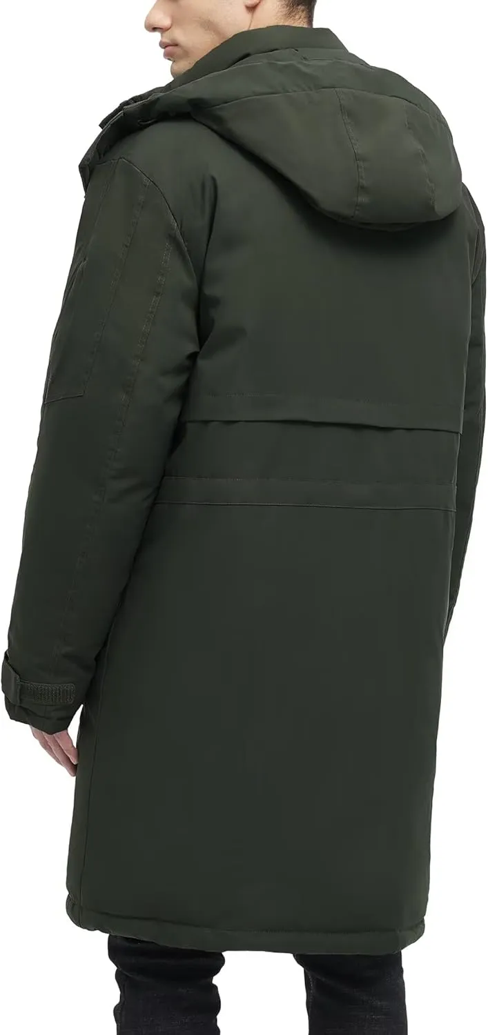 Men's Extra Long Parka Winter Coats Hooded Puffer Jacket Heavy Warm Water-resistant Outerwear Cold Weather