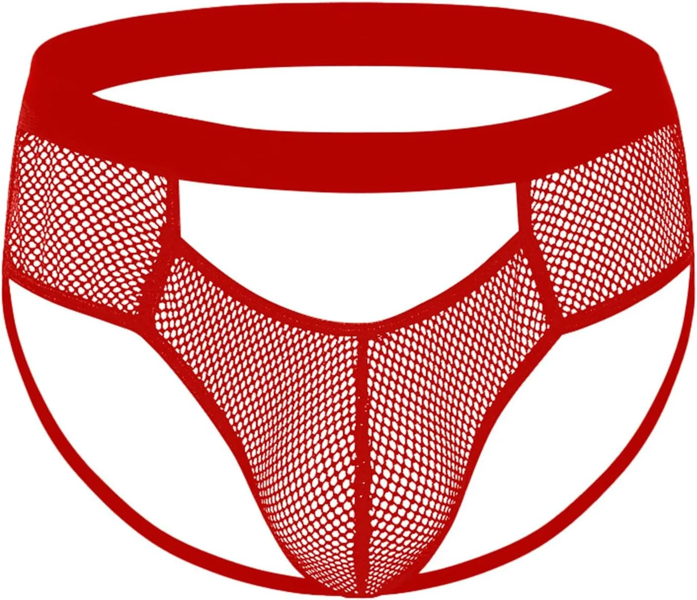Men's Fishnet Mesh Briefs Sexy G-Strings See Through Thongs Bikini Underpants Breathable Bulge Pouch Underwear