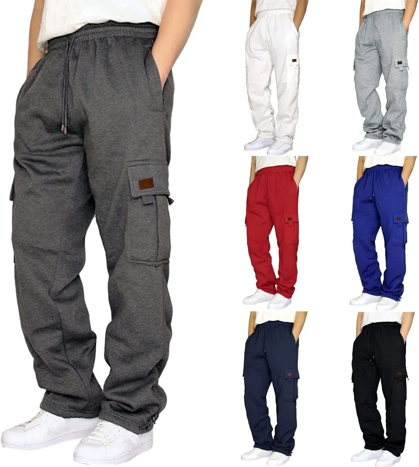 Mens Jogger Sweatpants Men with Pockets Hip-Hop Drawstring Harem Pants Running Workout Activewear Fleece Sweatpants for Men Joggers Women Letter Print Elastic Waist Jogger Pant Hip Hop