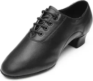 Men's Latin Dance Shoes Men's Latin Shoes Ballroom Tango Jazz Dance Shoes Performance Show Soft Leather Sole Modern Square Shoes