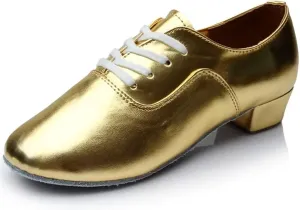 Men's Latin Dance Shoes Men's Latin Shoes Ballroom Tango Jazz Dance Shoes Performance Show Soft Leather Sole Modern Square Shoes