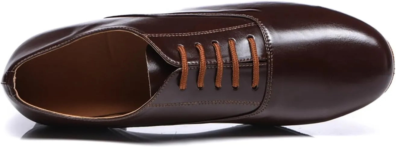Men's Leather Round Toe Dancing Shoes for Latin Rumba Waltz Tango Performence Ballroom Dance Shoes