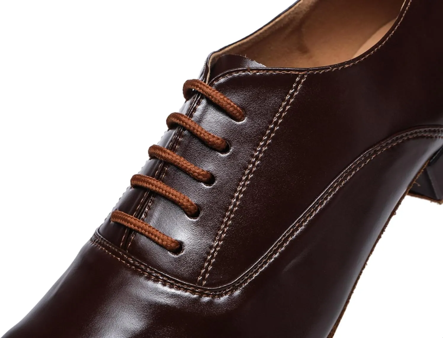 Men's Leather Round Toe Dancing Shoes for Latin Rumba Waltz Tango Performence Ballroom Dance Shoes
