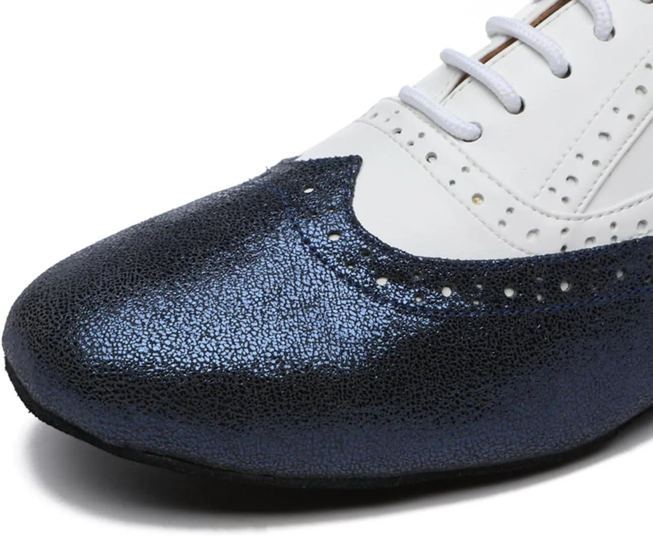 Men's Leather Round Toe Dancing Shoes for Latin Rumba Waltz Tango Performence Ballroom Dance Shoes