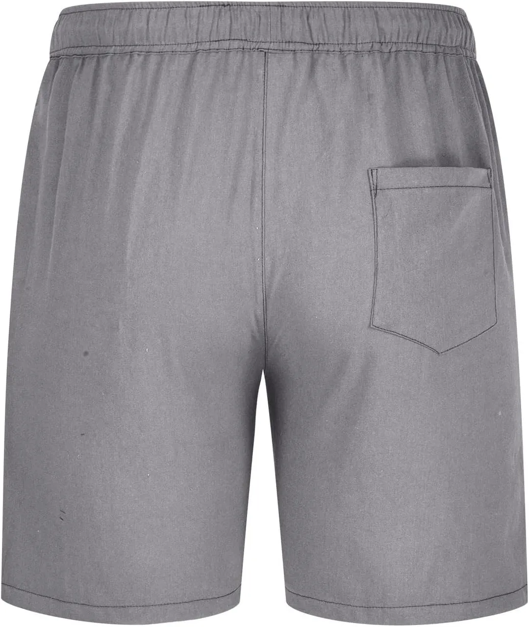 Men's Linen Shorts Loose Fit Summer Beach Shorts Elastic Waist Drawstring Casual Shorts Big and Tall Short Pants