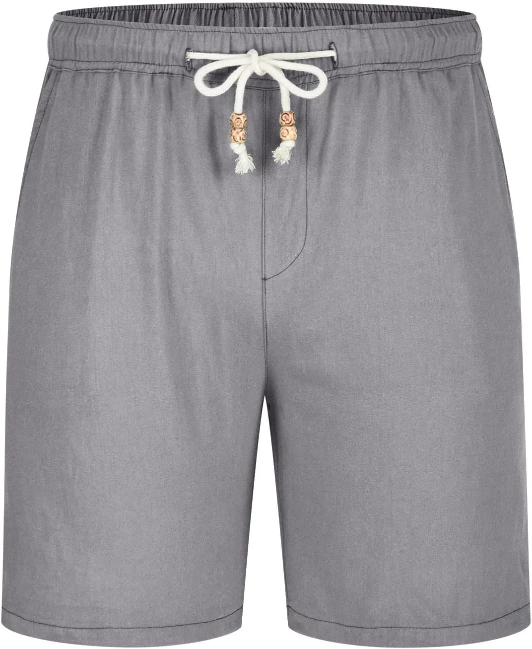 Men's Linen Shorts Loose Fit Summer Beach Shorts Elastic Waist Drawstring Casual Shorts Big and Tall Short Pants