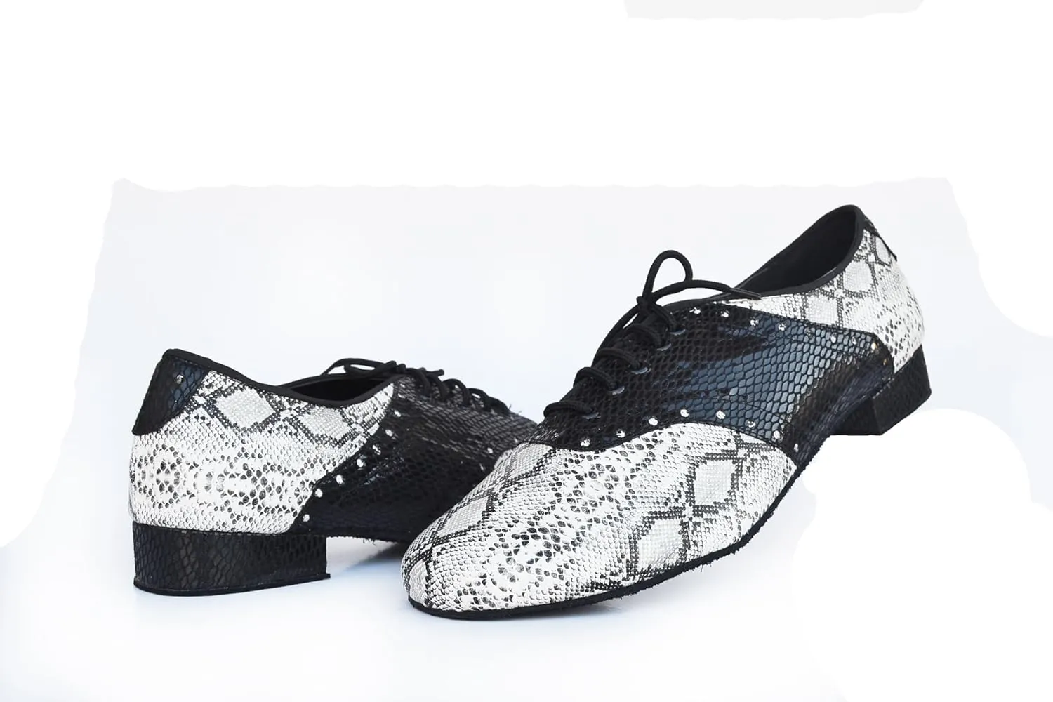 Mens Modern Jazz Lace-up Closed Toe PU Standard Dance Shoes