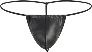 Men's Sexy Faux Leather Underwear Lingerie for Men Soft Low Rise Shorts Pants Boxer Briefs