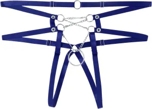 Men's Sexy Open Front Thong Underwear, O-Ring Linked Thong G-String Lingerie