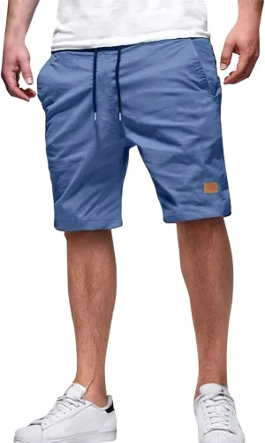 Mens Shorts - Casual Drawstring Summer Beach Stretch Twill Chino Golf Shorts