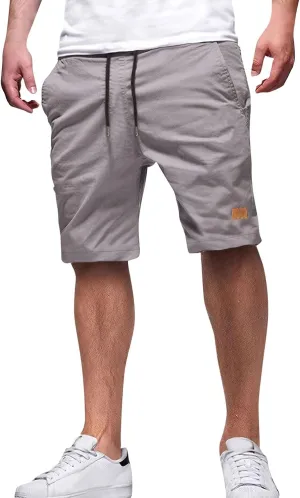Mens Shorts - Casual Drawstring Summer Beach Stretch Twill Chino Golf Shorts