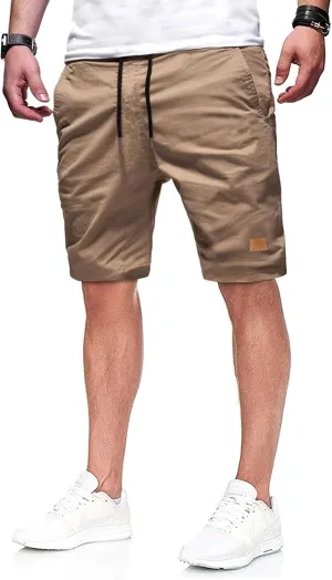 Mens Shorts - Casual Drawstring Summer Beach Stretch Twill Chino Golf Shorts