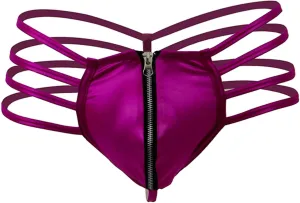 Men's Underwear Faux Leather Thong Underwear G-String Men's Sexy Leather G-String Thong Underwear Swimwear Hot Pink
