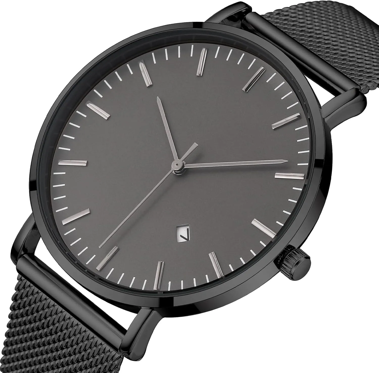 Men's Watch Simple Men's Wrist Watch Simple Ultra-Thin Fashion Mesh Stainless Steel Quartz Date Watches for Men with Waterproof