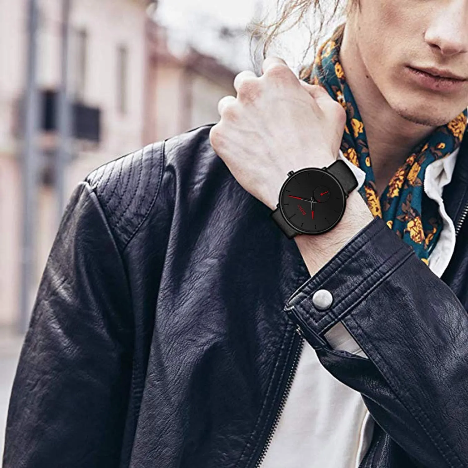 Mens Watches Minimalist Ultra Thin Waterproof Fashion Dressy Wrist Watch for Men Business Casual Luxury Quartz Analog Watch