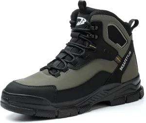 Mens Work Boots Steel Toe Boots for Men PU Leather Rubber Sole No Slip Waterproof Shoes Industrial & Construction Safety Boots