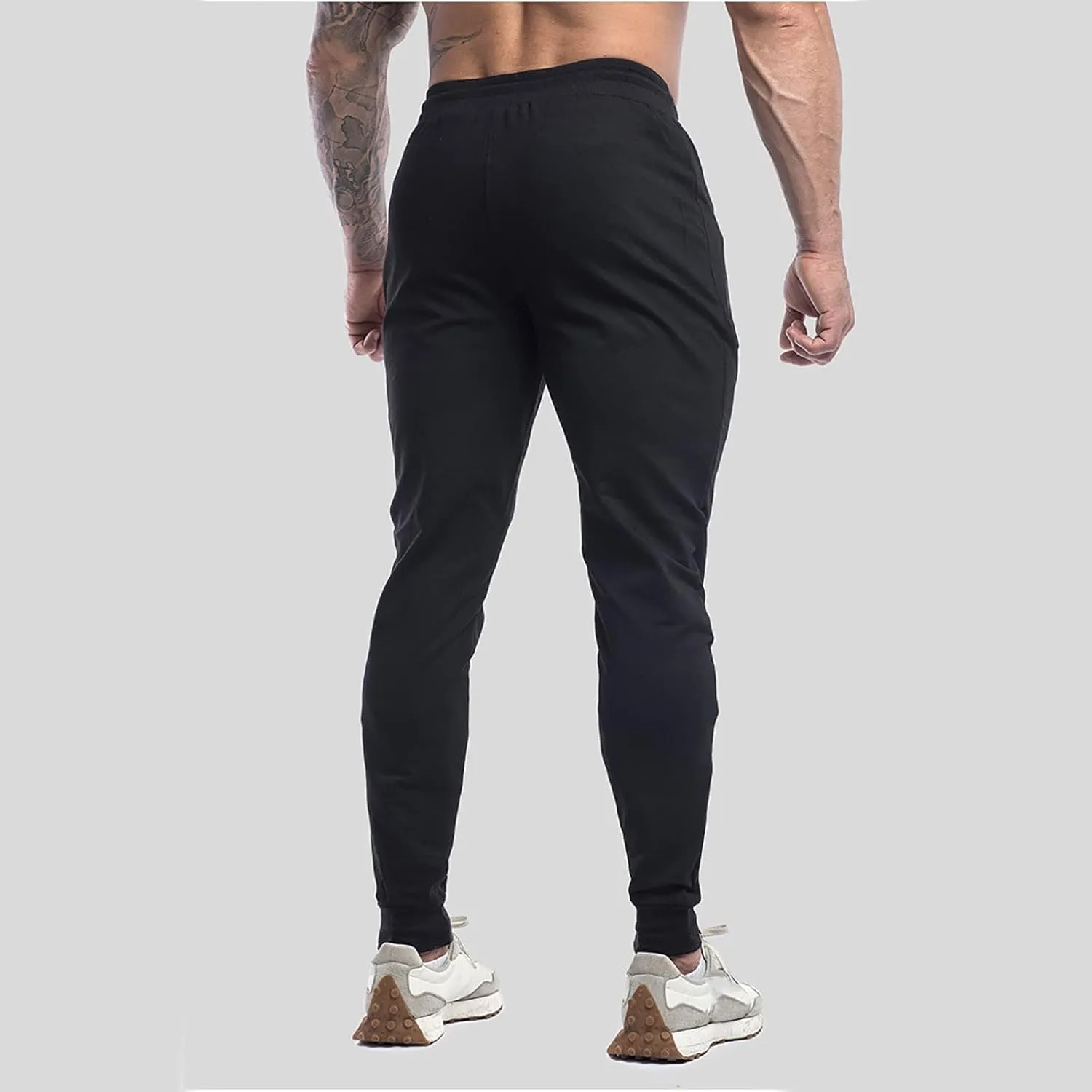 Mens Workout Cargo Sweatpants Wild Cargo Pant Fall Winter Elastic Drawstring Pant Slim fit Basic Trouser with Pocket