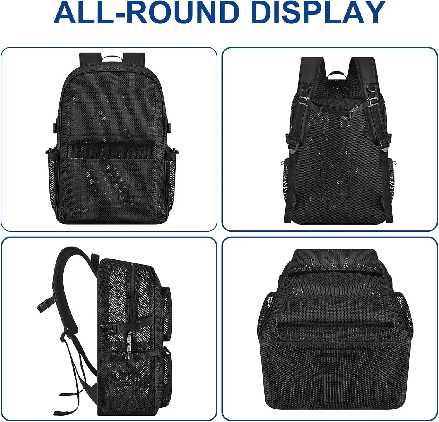 Mesh Backpack for School, 30L Lager Heavy Duty Mesh Backpacks for Adults Girls Boys Kids with Inner Laptop Compartment, Heavy Duty Mesh Schoolbag for Outdoor Hiking Beach