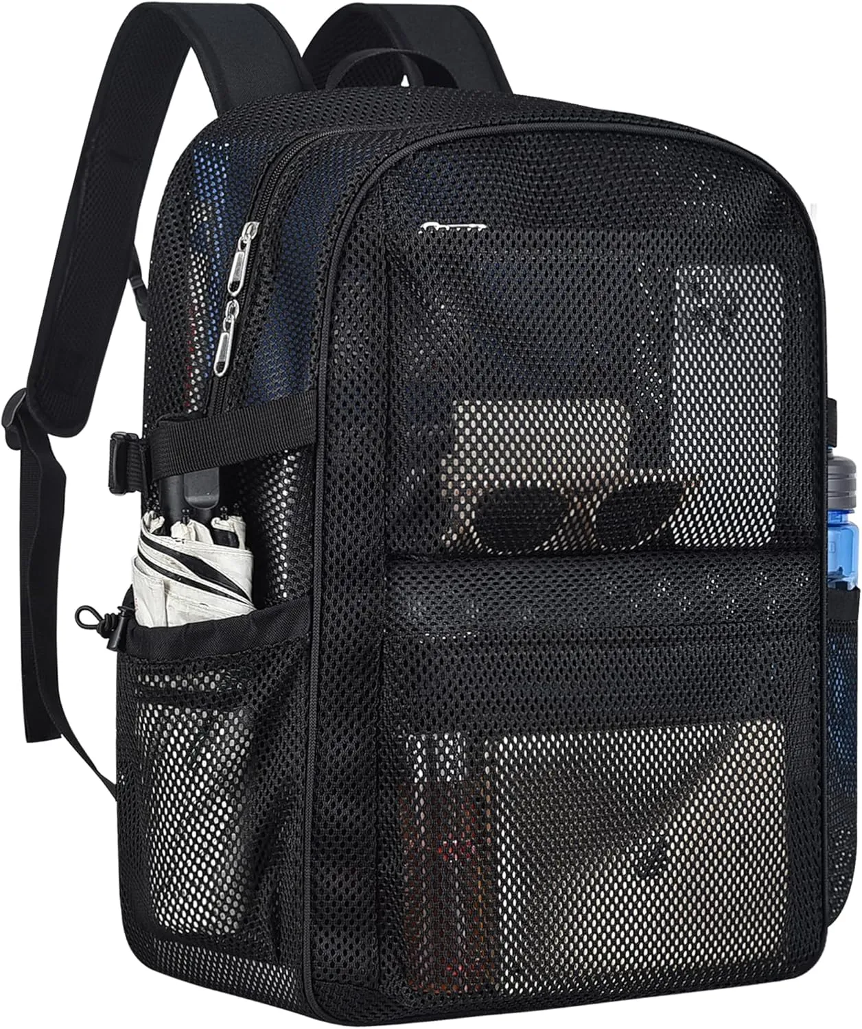Mesh Backpack for School, 30L Lager Heavy Duty Mesh Backpacks for Adults Girls Boys Kids with Inner Laptop Compartment, Heavy Duty Mesh Schoolbag for Outdoor Hiking Beach