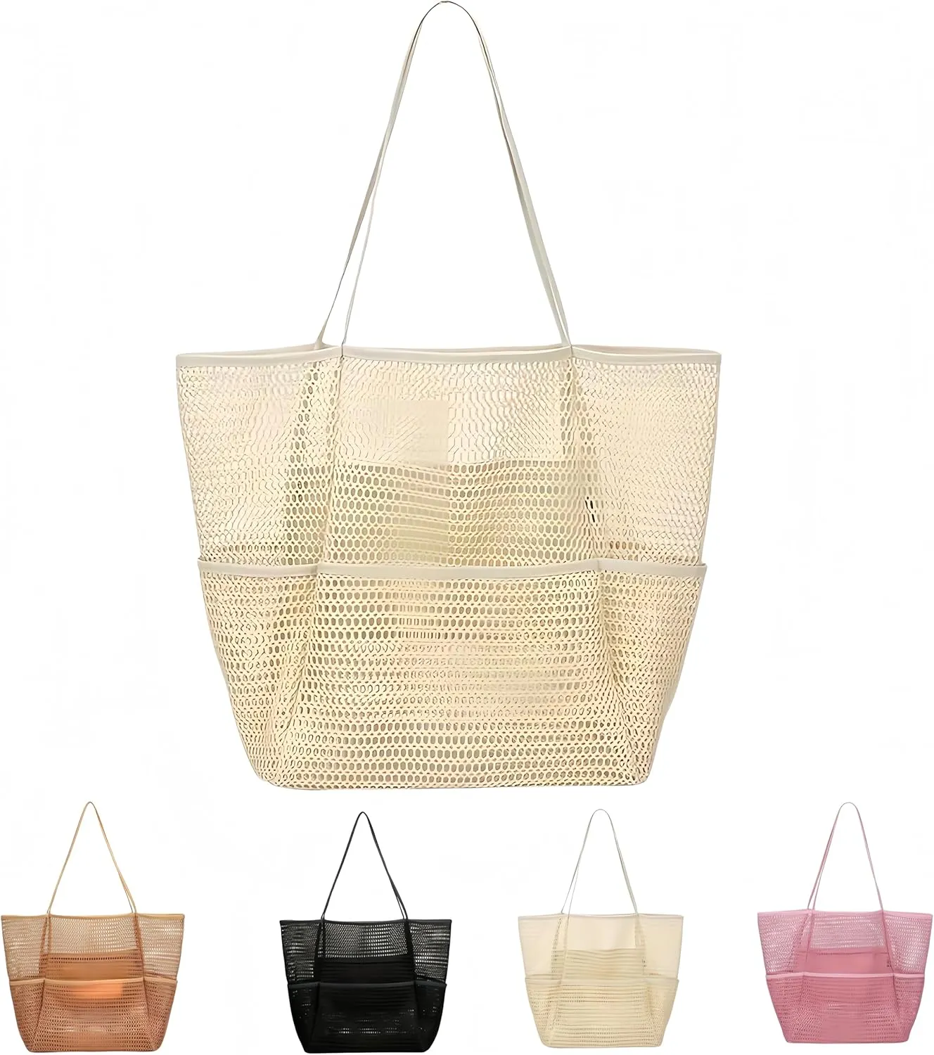 Mesh Beach BagBeach Tote Bags for Women Large Foldable Mesh Swimming Pool Travel Bags for/Travel/Vacation