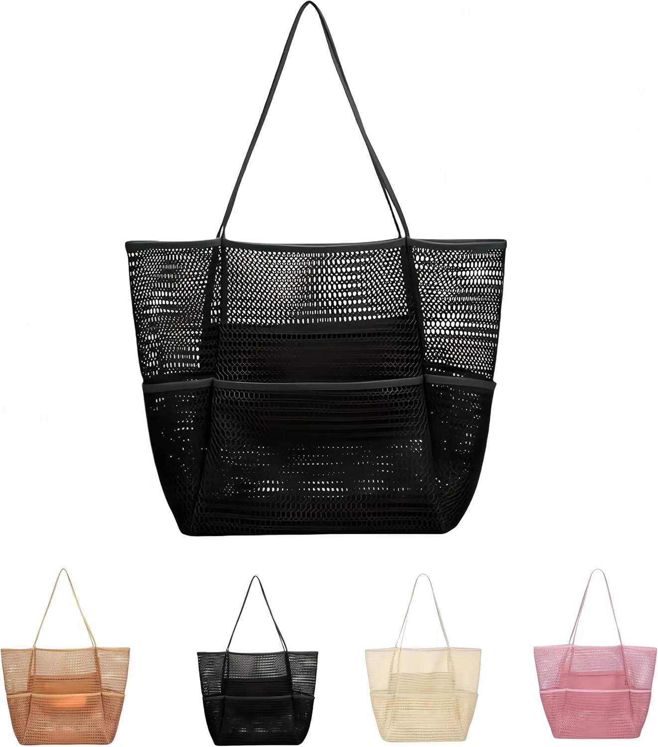 Mesh Beach BagBeach Tote Bags for Women Large Foldable Mesh Swimming Pool Travel Bags for/Travel/Vacation