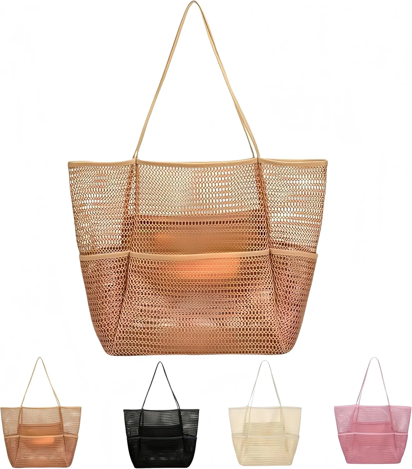 Mesh Beach BagBeach Tote Bags for Women Large Foldable Mesh Swimming Pool Travel Bags for/Travel/Vacation