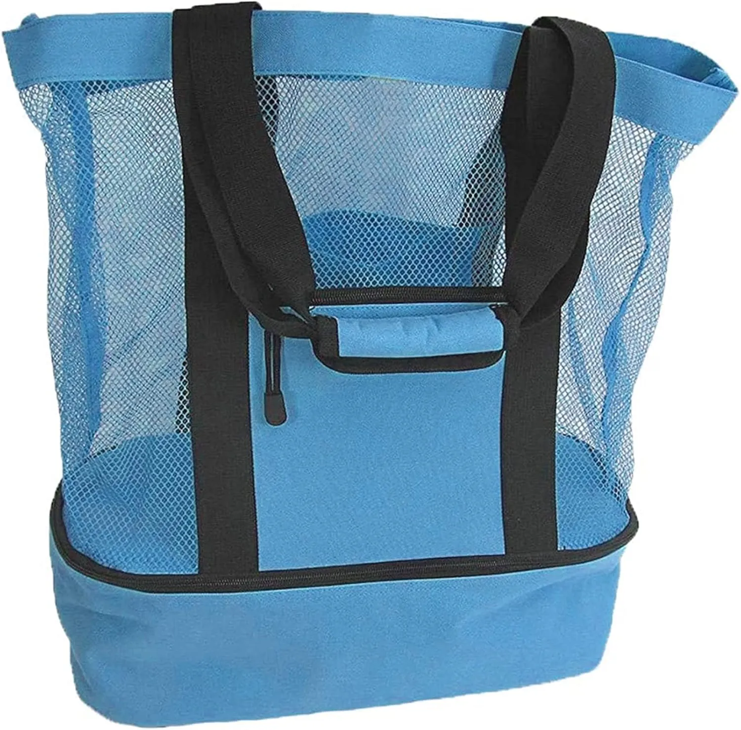 Mesh Beach Tote Bag with Cooler, Ultra Durable Large Mesh Beach Bag for Picnics, Barbecues, Camping, Swimming
