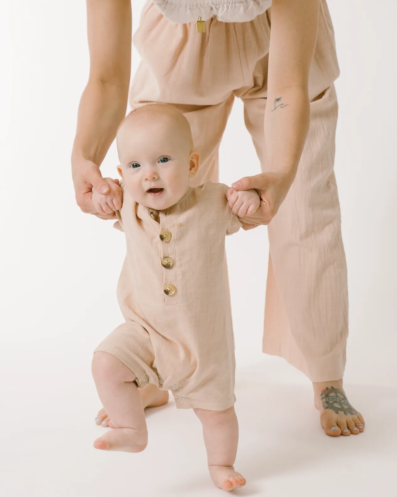 Mini Essentials Romper | Sand