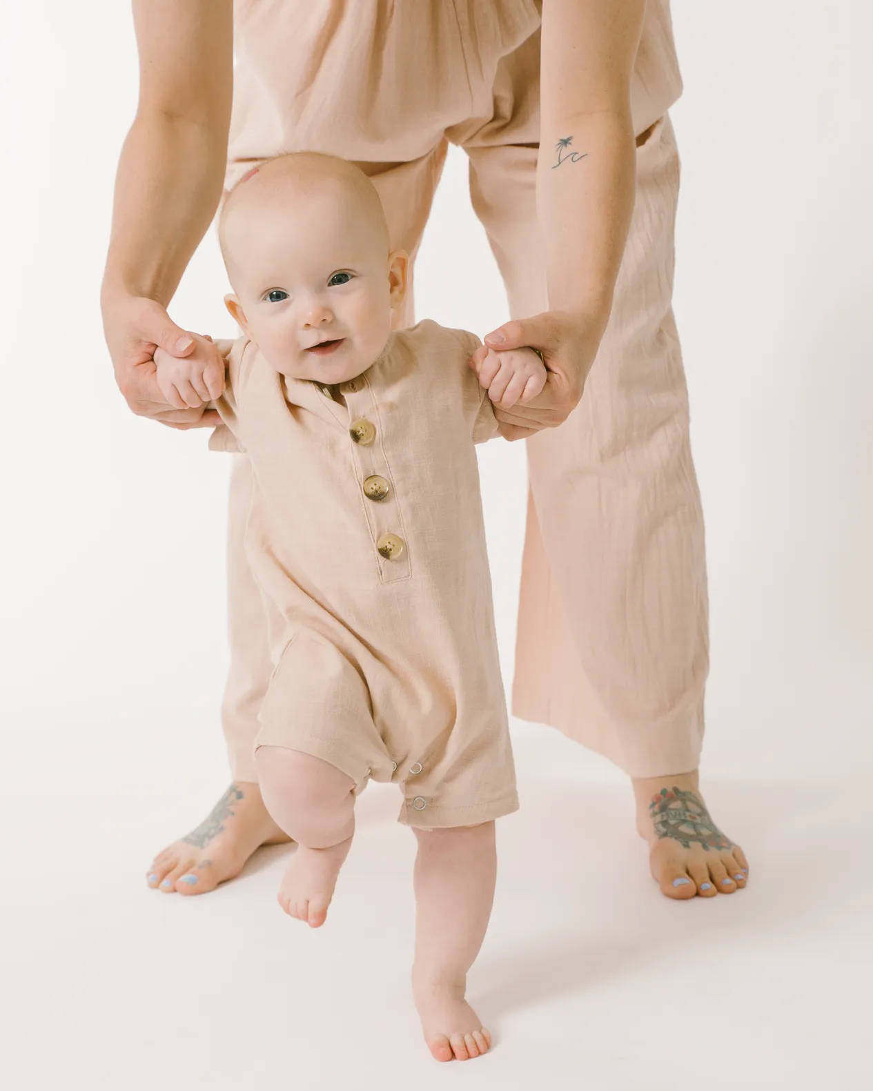 Mini Essentials Romper | Sand