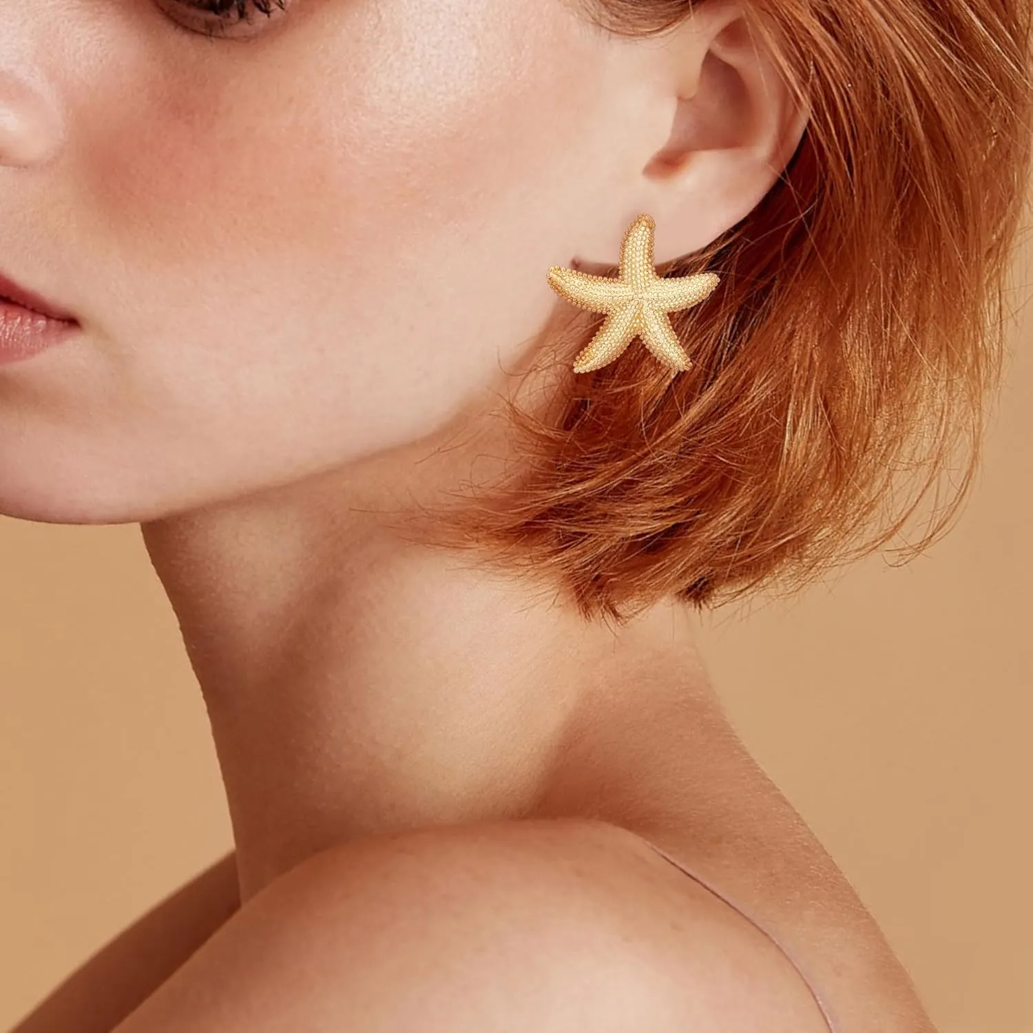 MISS RIGHT Gold Shell Earrings for Women, Stainless Steel Sea Shell Stud Seashell Earrings Beach Jewelry, Hypoallergenic Lightweight Summer Earrings