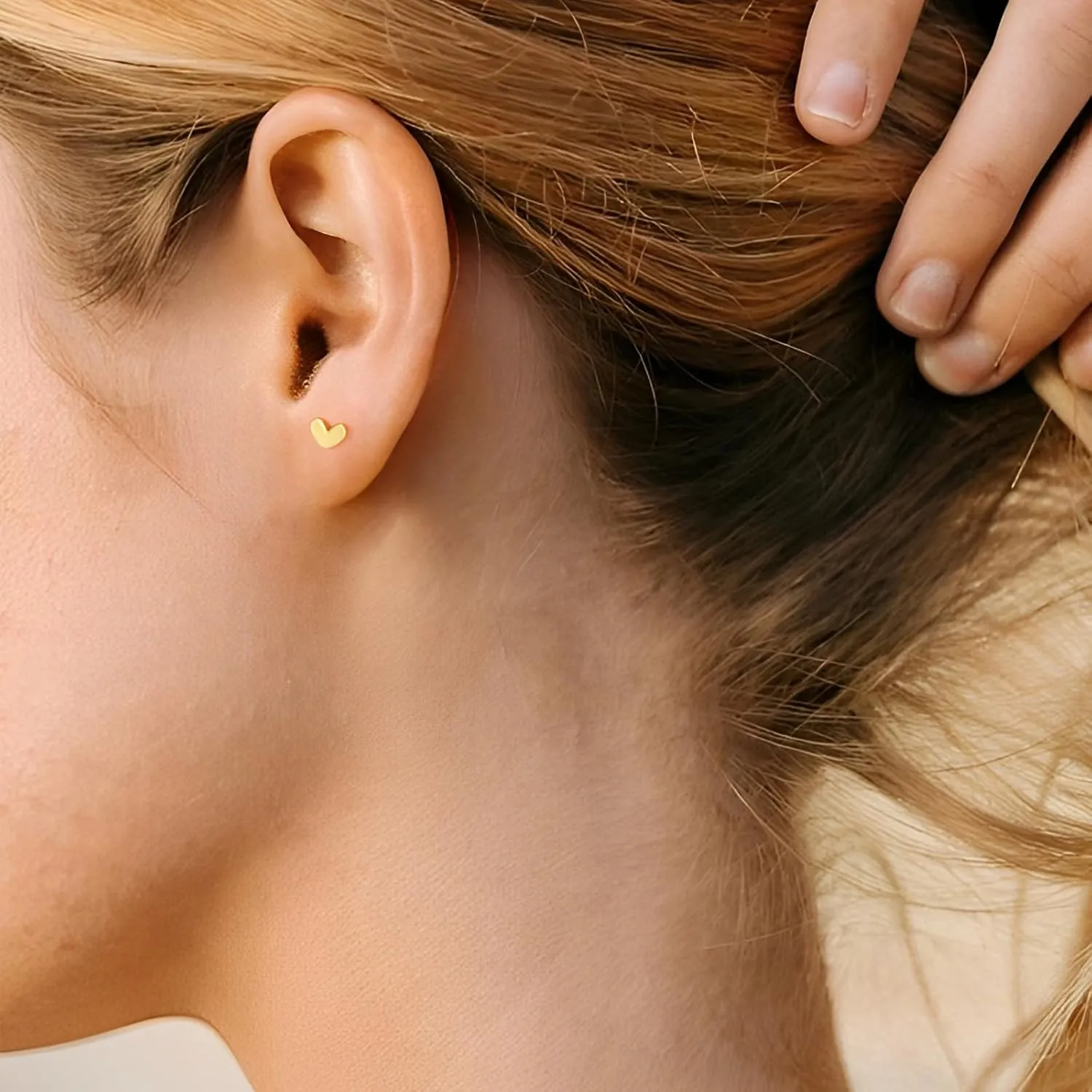 MTMY Gold Stud Earring for Women 2 Pairs of 14K Gold Plated Hypoallergenic Simple Small Stud Earring Set Tiny Bar, Circle, Heart, Triangle, Star, Crown, Flower Dainty Earrings Jewelry