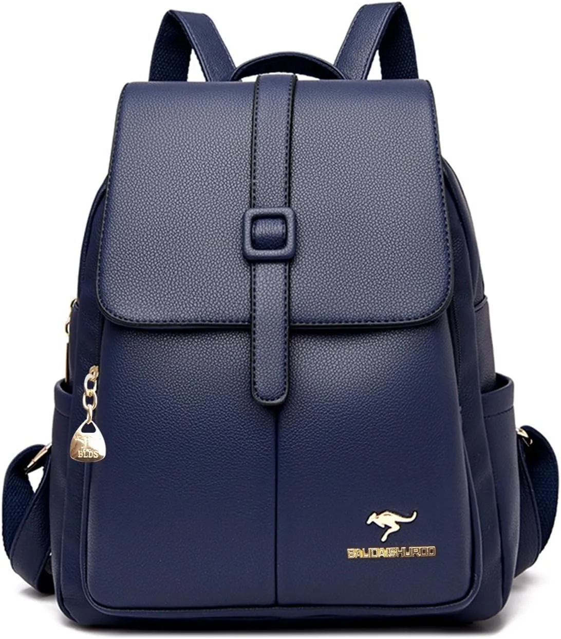 NICOLE & DORIS Fashion Daypacks Backpacks for Women Waterproof Rucksack PU Leather Shoulder Bags Handbag Anti-theft Mini Backpack Travel Backpack with Flap Blue