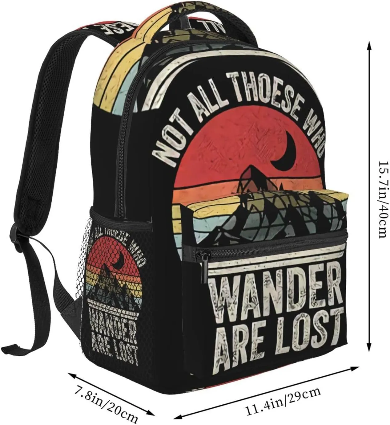 Not All Who Wander Are Lost Backpacks 15in Laptop Backpack Multipurpose Double Shoulder Bag For Men Women Gifts