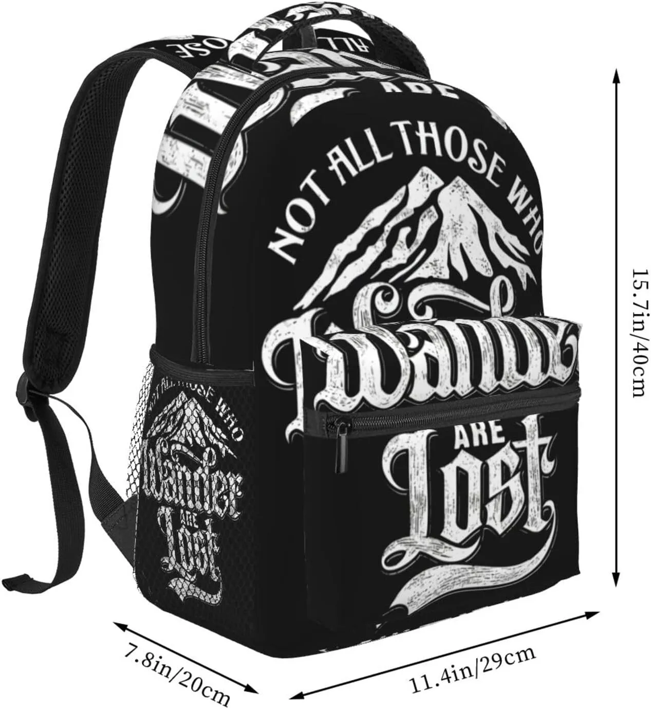 Not All Who Wander Are Lost Backpacks 15in Laptop Backpack Multipurpose Double Shoulder Bag For Men Women Gifts