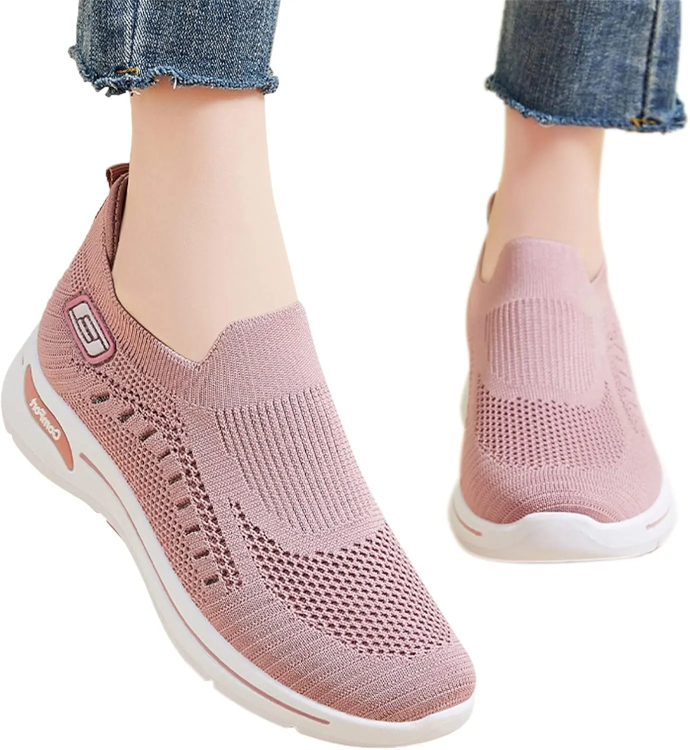 Orthopedic Shoes for Women Breathable Mesh Lightweight Mesh Casual Fashion Sneakers Wide Slip-on Tennis Shoes