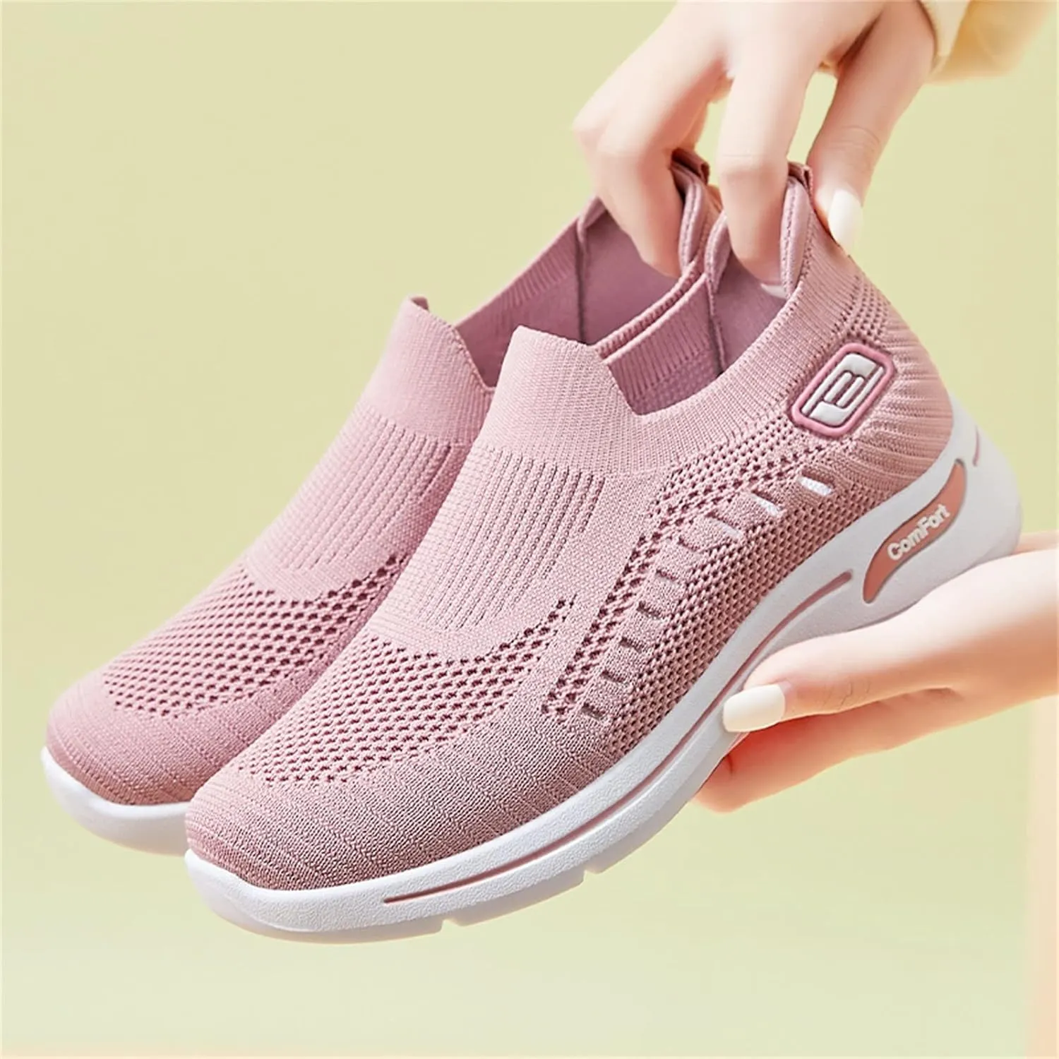 Orthopedic Shoes for Women Breathable Mesh Lightweight Mesh Casual Fashion Sneakers Wide Slip-on Tennis Shoes
