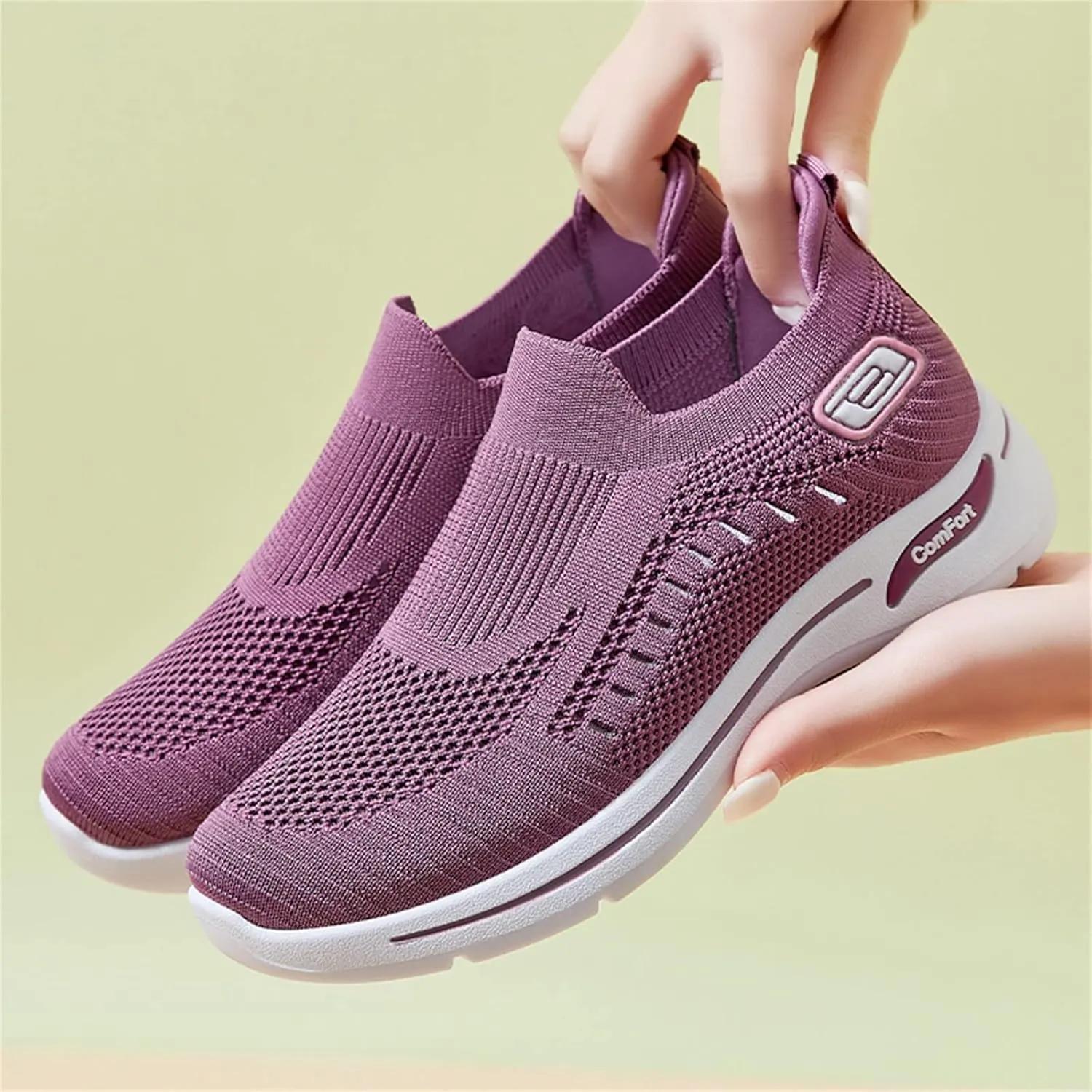 Orthopedic Shoes for Women Breathable Mesh Lightweight Mesh Casual Fashion Sneakers Wide Slip-on Tennis Shoes