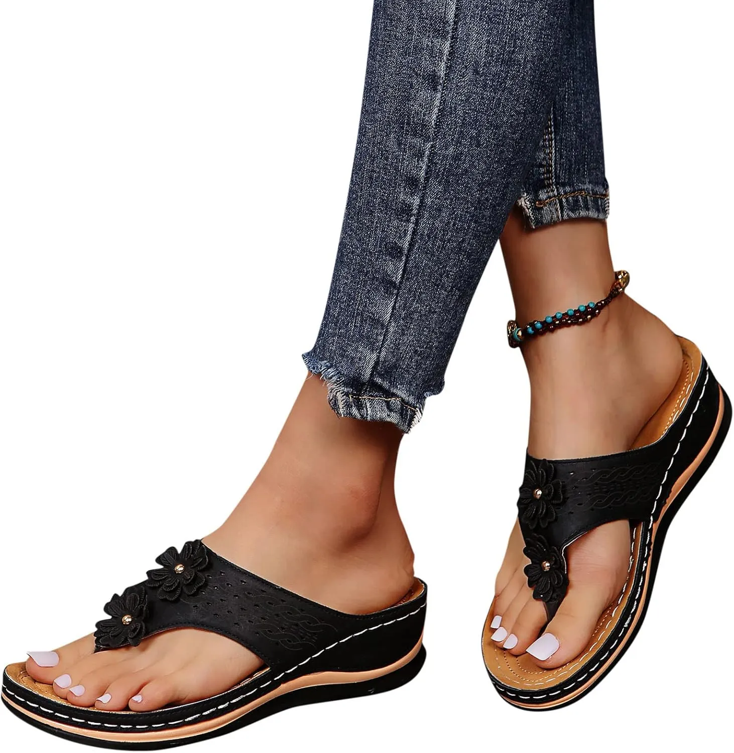 Orthopedic Slides for Women Arch Support Recovery Sandals Thick Cushion Yoga Mat Slip On Summer Casual Indoor Outdoor Shoes