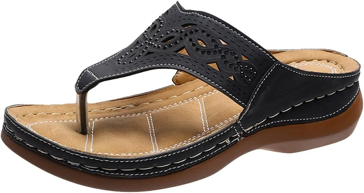 Orthopedic Summer Sandals for Women with Arch Support Walking Shoes Comfortable Plantar Fasciitis Relief Adjustable Straps Lightweight Beach Casual Outdoor Slides