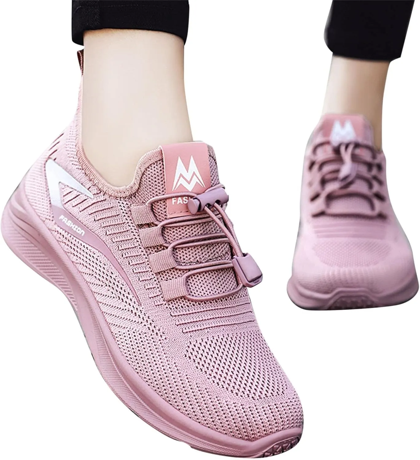 Orthopedic Walking Shoes for Women, Slip-On Light Mesh Up Stretch Platform Orthopedic Sneakers for Arch Support Fashion Women Flat Lightweight Mesh Breathable Elastic