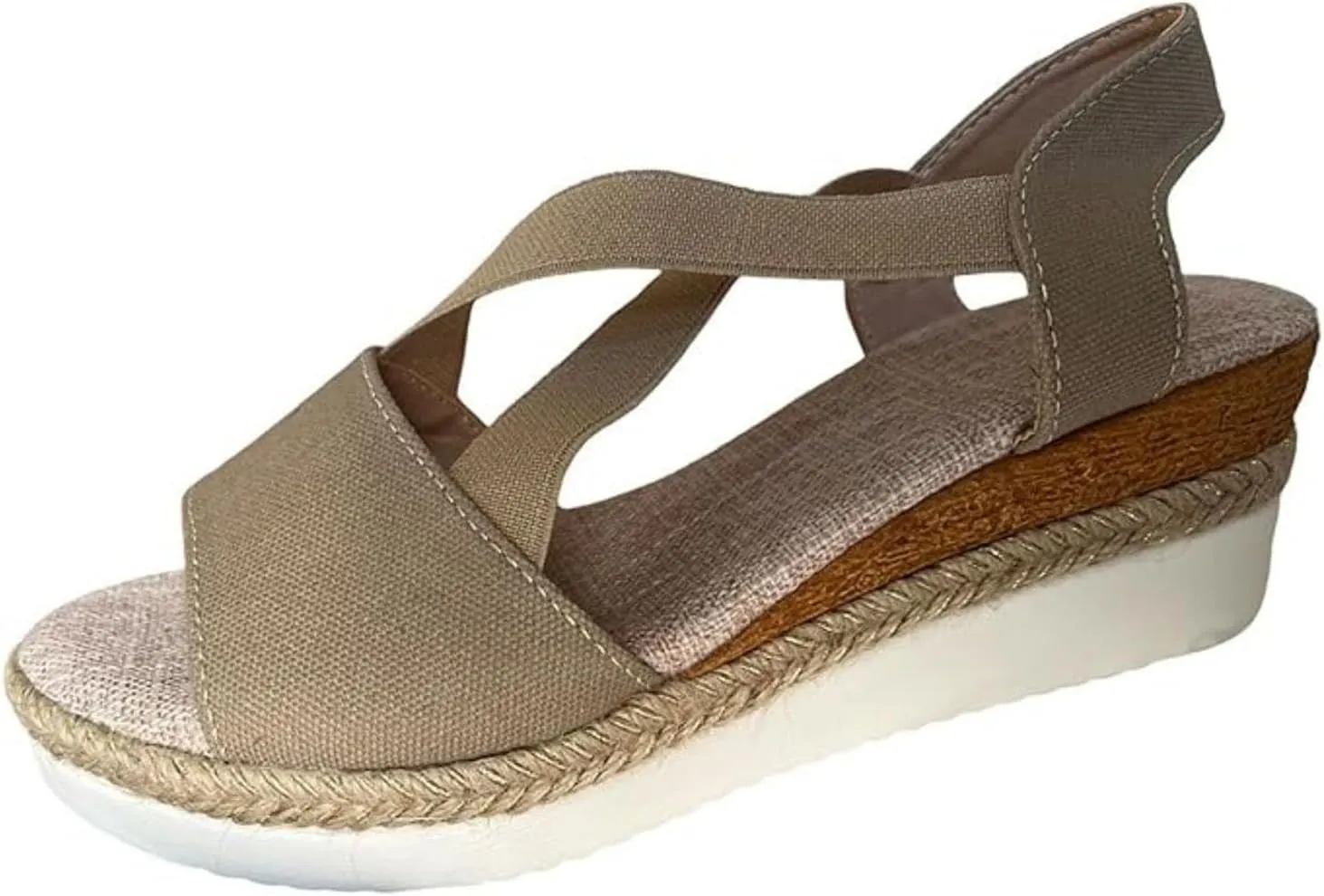 Orthopedic Wedge Sandals for Women Summer Dressy Flat Open Toe Ankle Strap Sandals Platform Espadrilles Casual Strappy Slip on Sandals Beach Non Slip Sandals Comfortable Outdoor Shoes