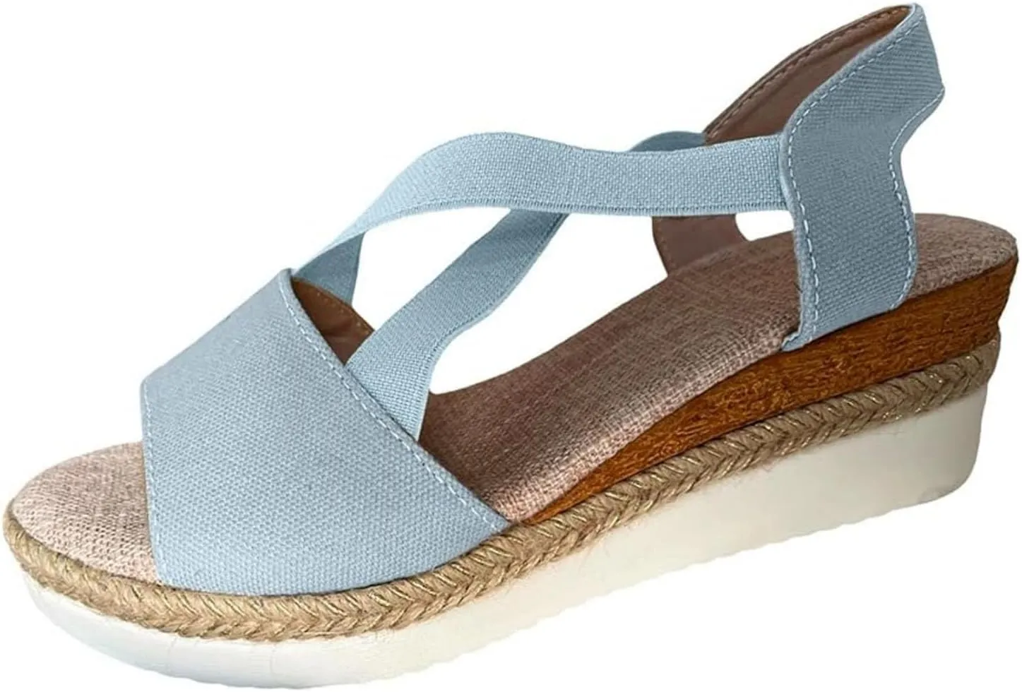 Orthopedic Wedge Sandals for Women Summer Dressy Flat Open Toe Ankle Strap Sandals Platform Espadrilles Casual Strappy Slip on Sandals Beach Non Slip Sandals Comfortable Outdoor Shoes