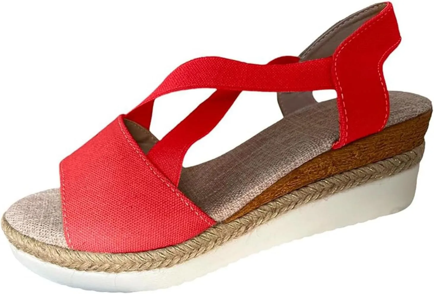 Orthopedic Wedge Sandals for Women Summer Dressy Flat Open Toe Ankle Strap Sandals Platform Espadrilles Casual Strappy Slip on Sandals Beach Non Slip Sandals Comfortable Outdoor Shoes