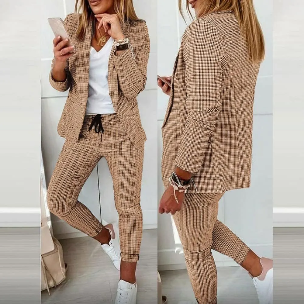 Pants Suits for Women Dressy Business Casual Outfits Blazer Sets Pant Suits 2 Piece Set Work Outfits Office Clothing