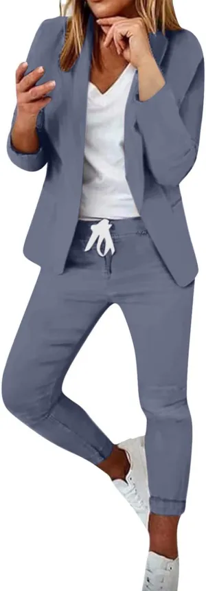 Pants Suits for Women Dressy Business Casual Outfits Blazer Sets Pant Suits 2 Piece Set Work Outfits Office Clothing