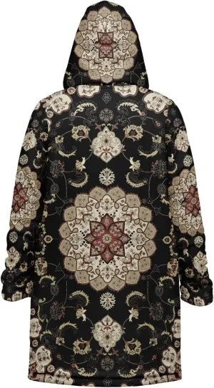 Persian Carpet Cuddle Coat - Unisex Sherpa Lined Hooded Coat, Minky Festival Cloak, Cozy Coat for Men & Women